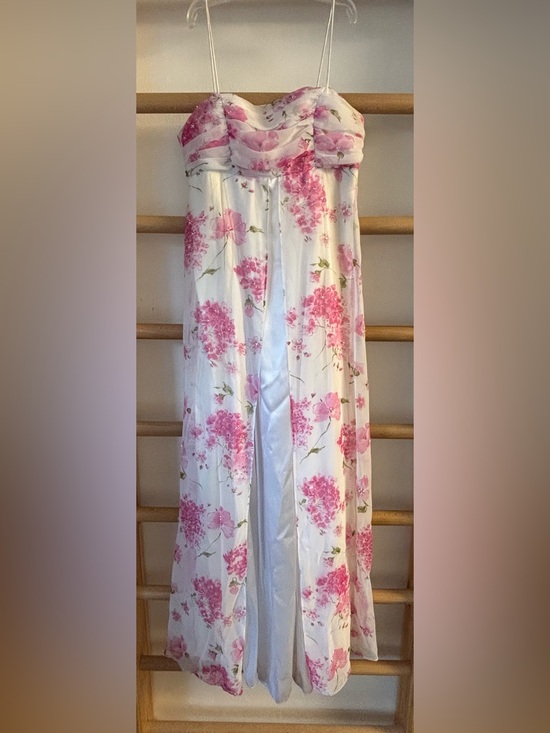Morgan & Co. Dresses & Skirts - Morgan & Co. White Maxi Dress with Pink Floral Print